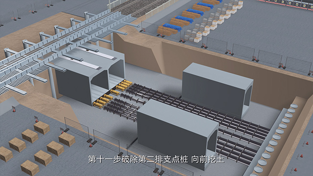 许昌昌盛路--框架涵顶进施工三维动画